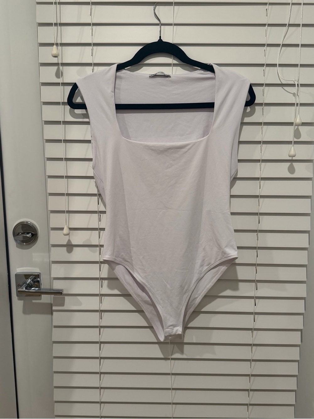 White Square Neck Women's Bodysuit